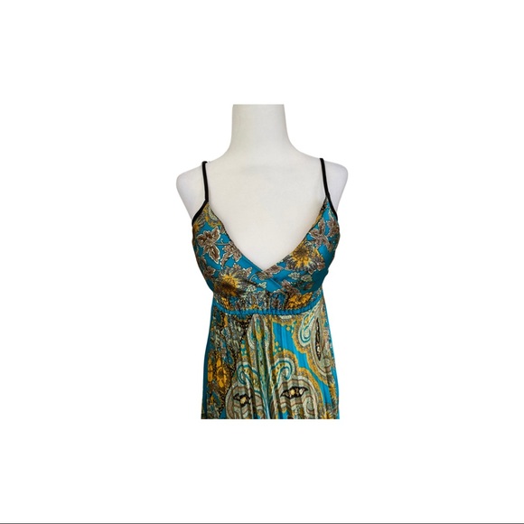 Summer Maxi Pleated Spaghetti Strap Dress.  Size: Small - Picture 3 of 4